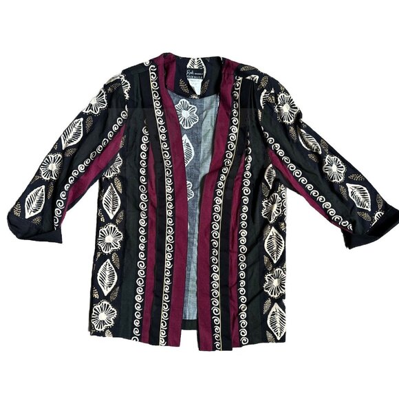 2/$18 SALE! Breli‎ Originals Womens Open Jacket Artsy Tribal Gypsy Rayon USA 10 - Picture 1 of 10